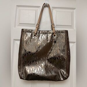 Michael Kors Large Bronze Metallic Tote Bag
